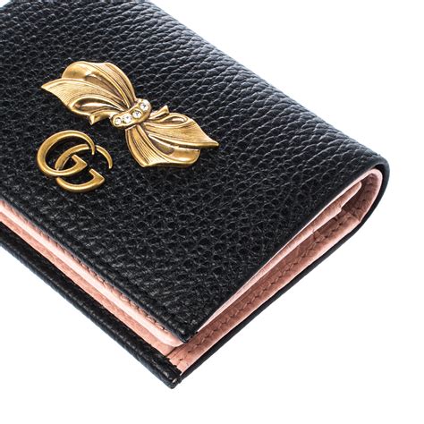 gucci marmount card case|Gucci card case with bow.